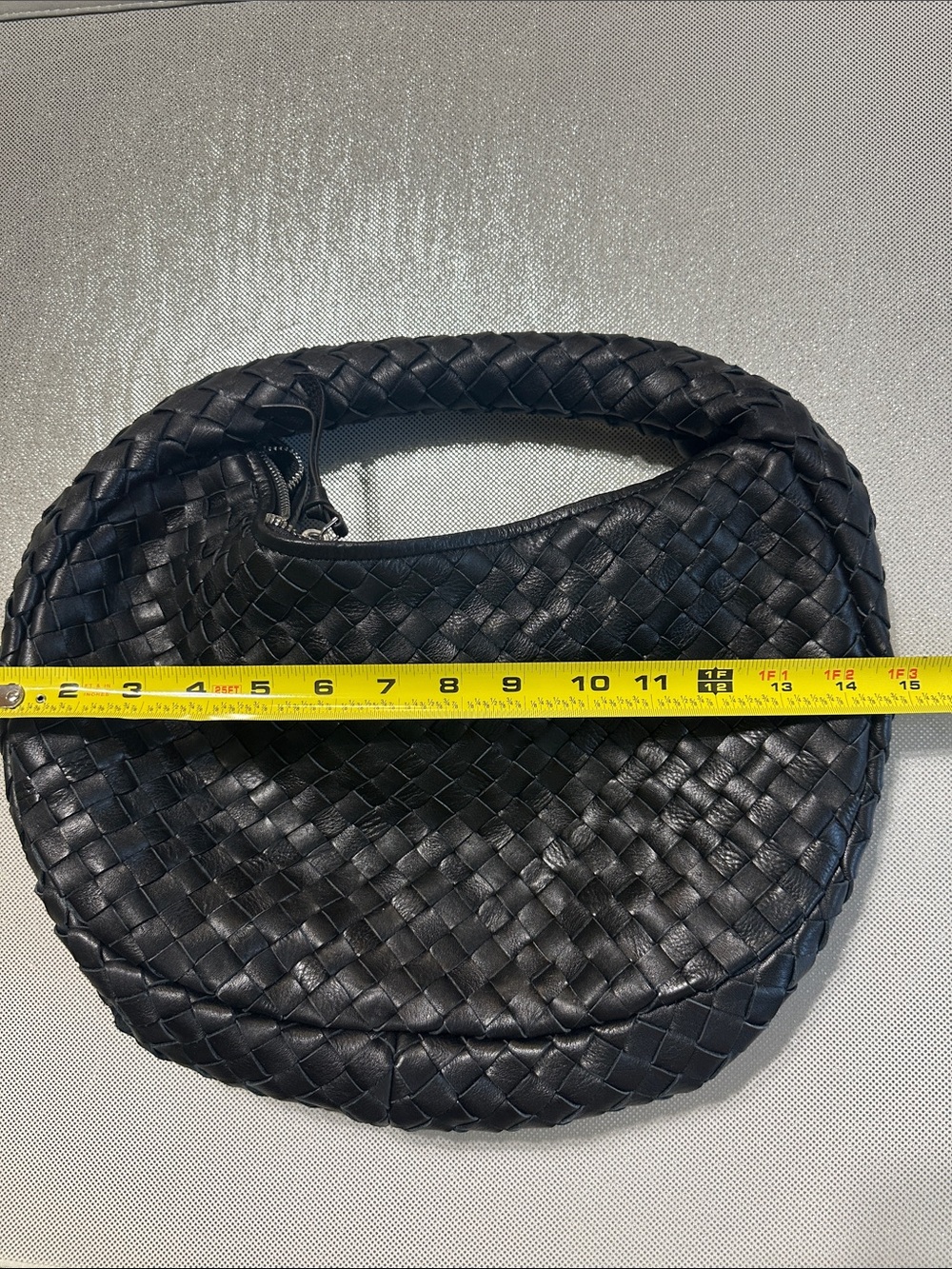 Black Woven Leather Hobo Bag - Women - Picture 7 of 9